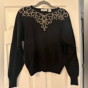 Vintage Liz Claiborne Embellished wool blend sweater
